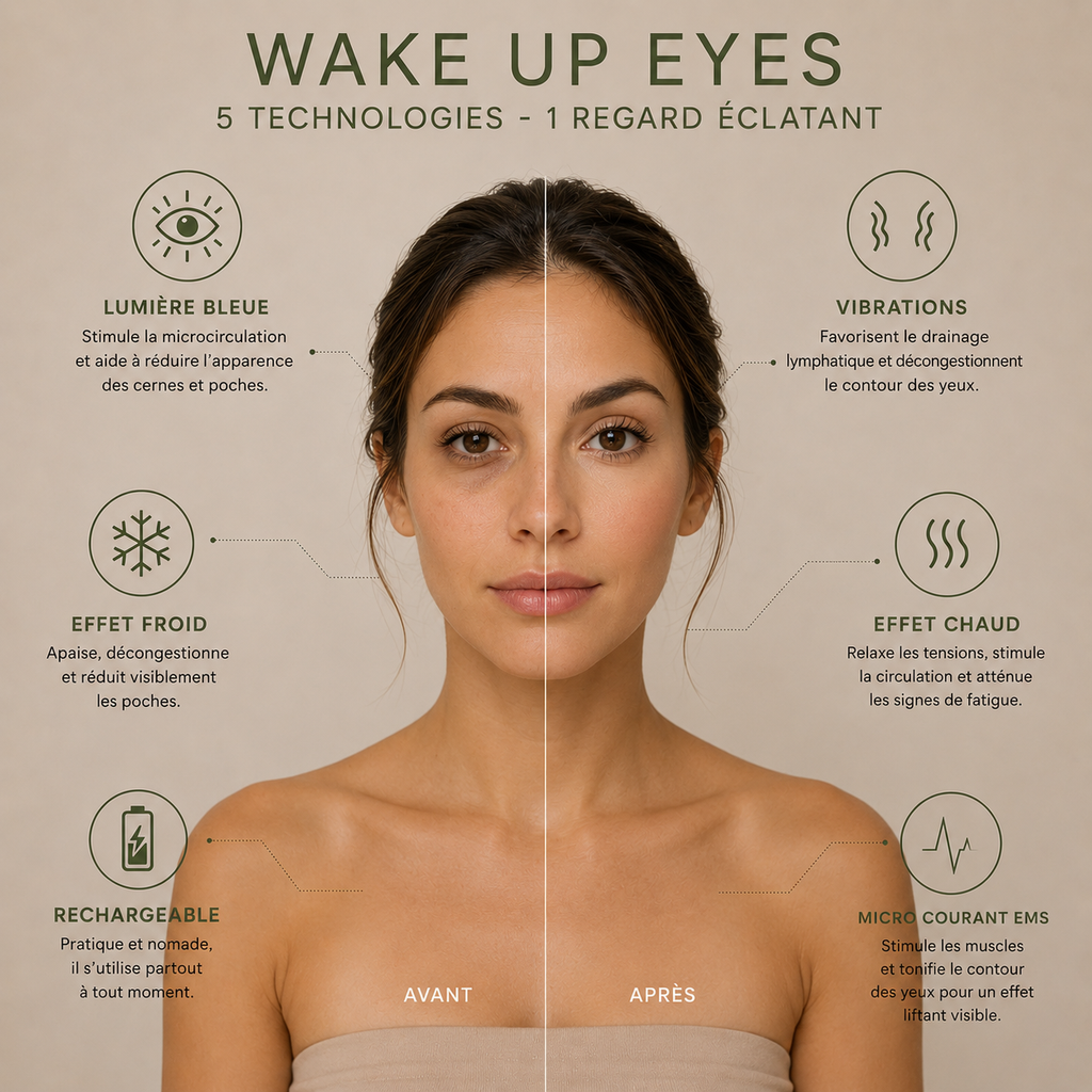 Stylo de massage électrique contour des yeux 5-en-1